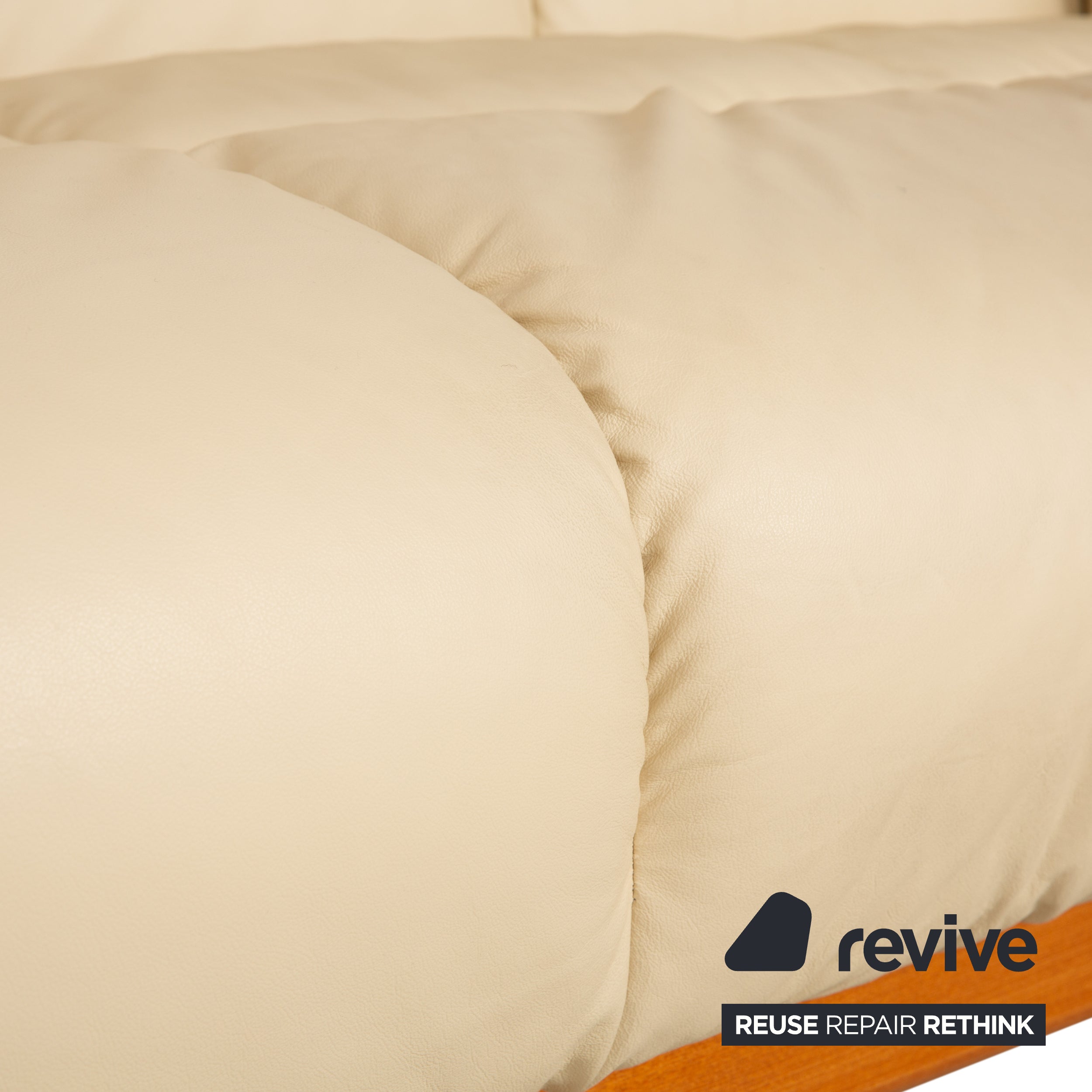 Stressless Oslo Leather Four Seater Cream Sofa Couch