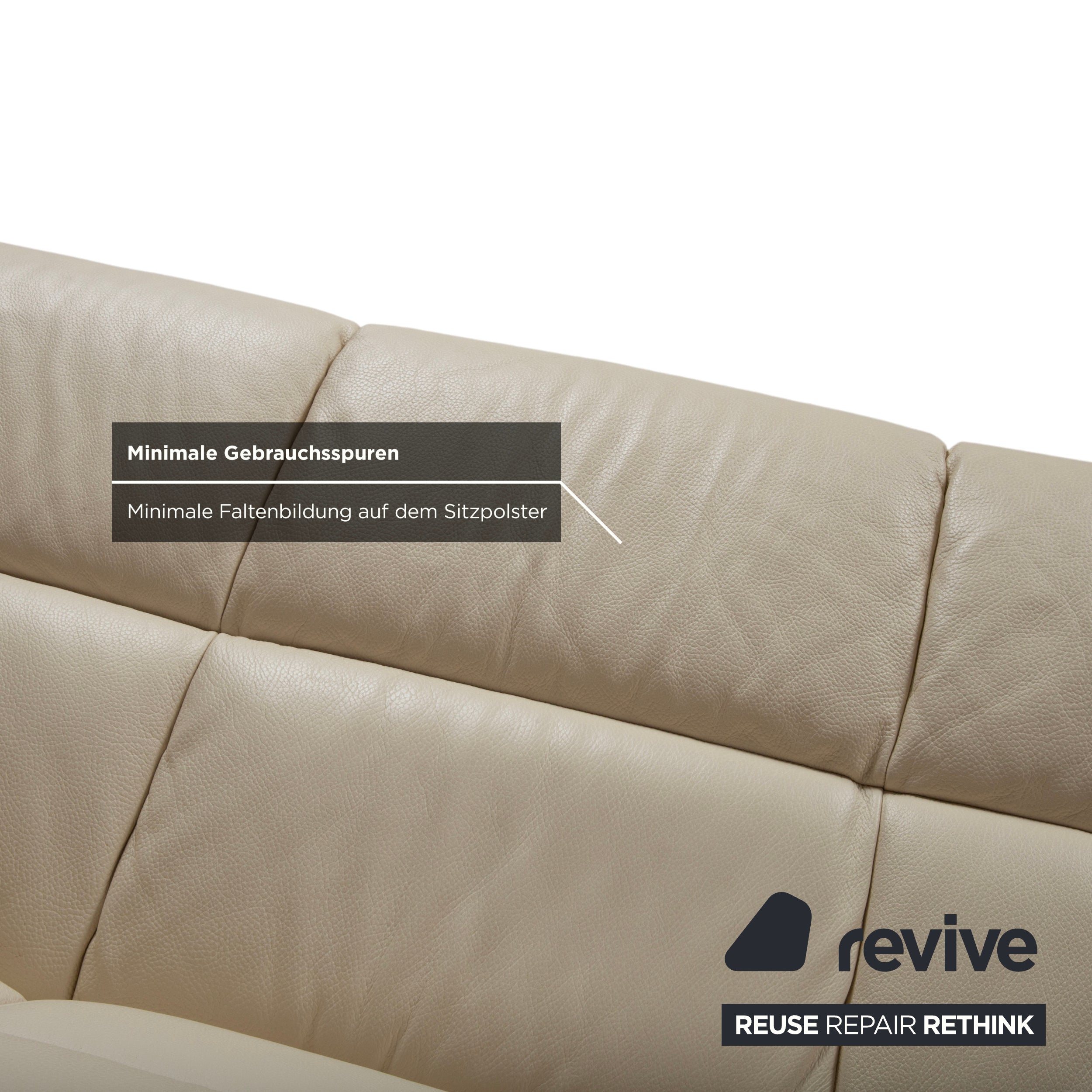 Stressless Oslo Leder Viersitzer Creme Sofa Couch
