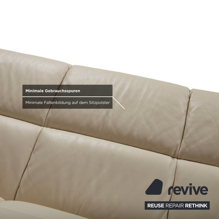 Stressless Oslo Leder Viersitzer Creme Sofa Couch