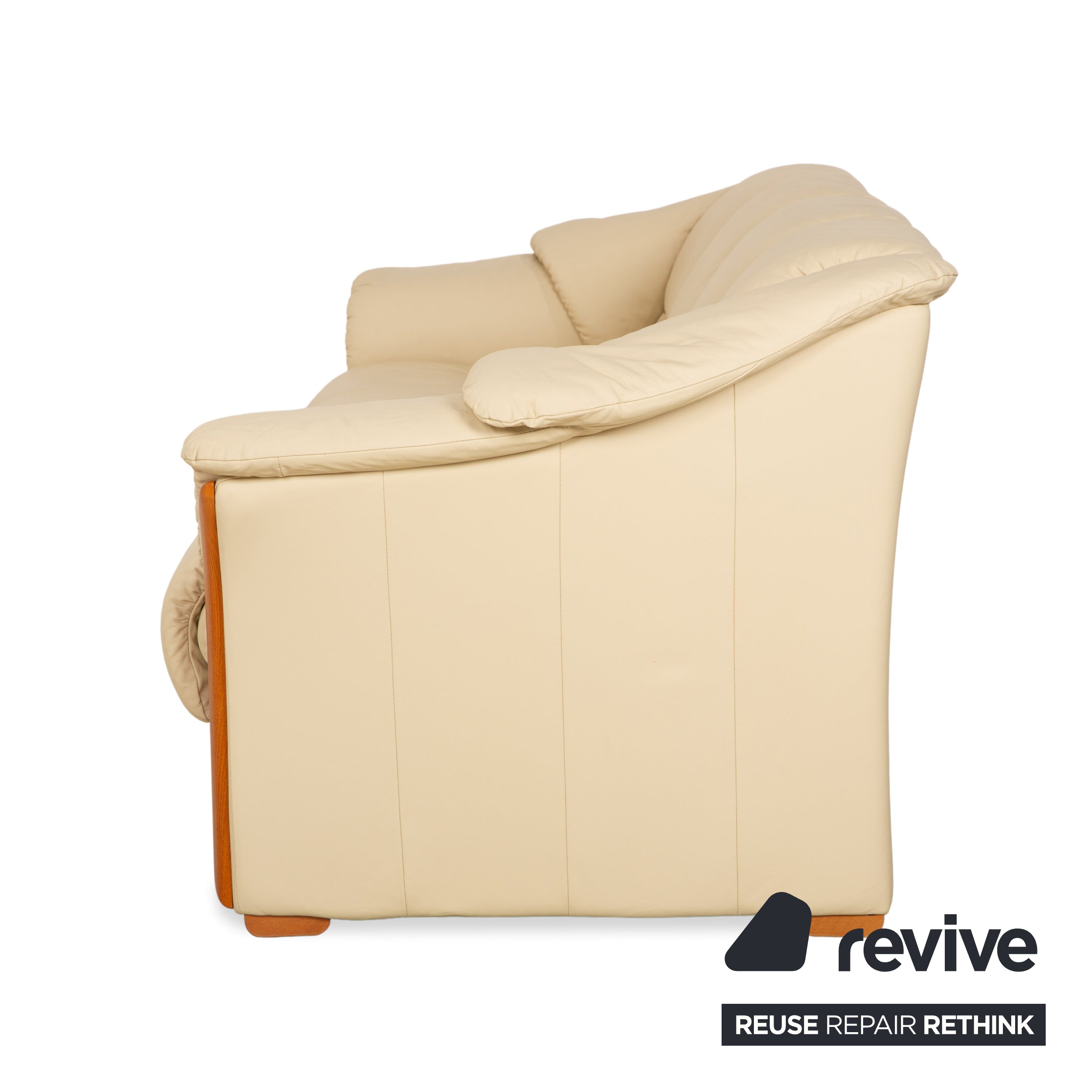 Stressless Oslo Leather Four Seater Cream Sofa Couch
