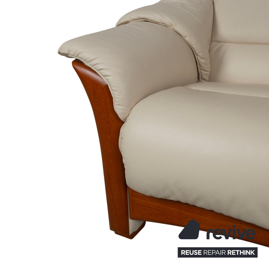 Stressless Oslo Leder Viersitzer Creme Sofa Couch