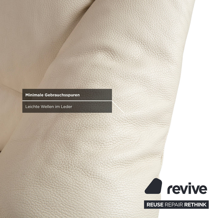 Stressless Oslo Leder Viersitzer Creme Weiß Eierschale Sofa Couch