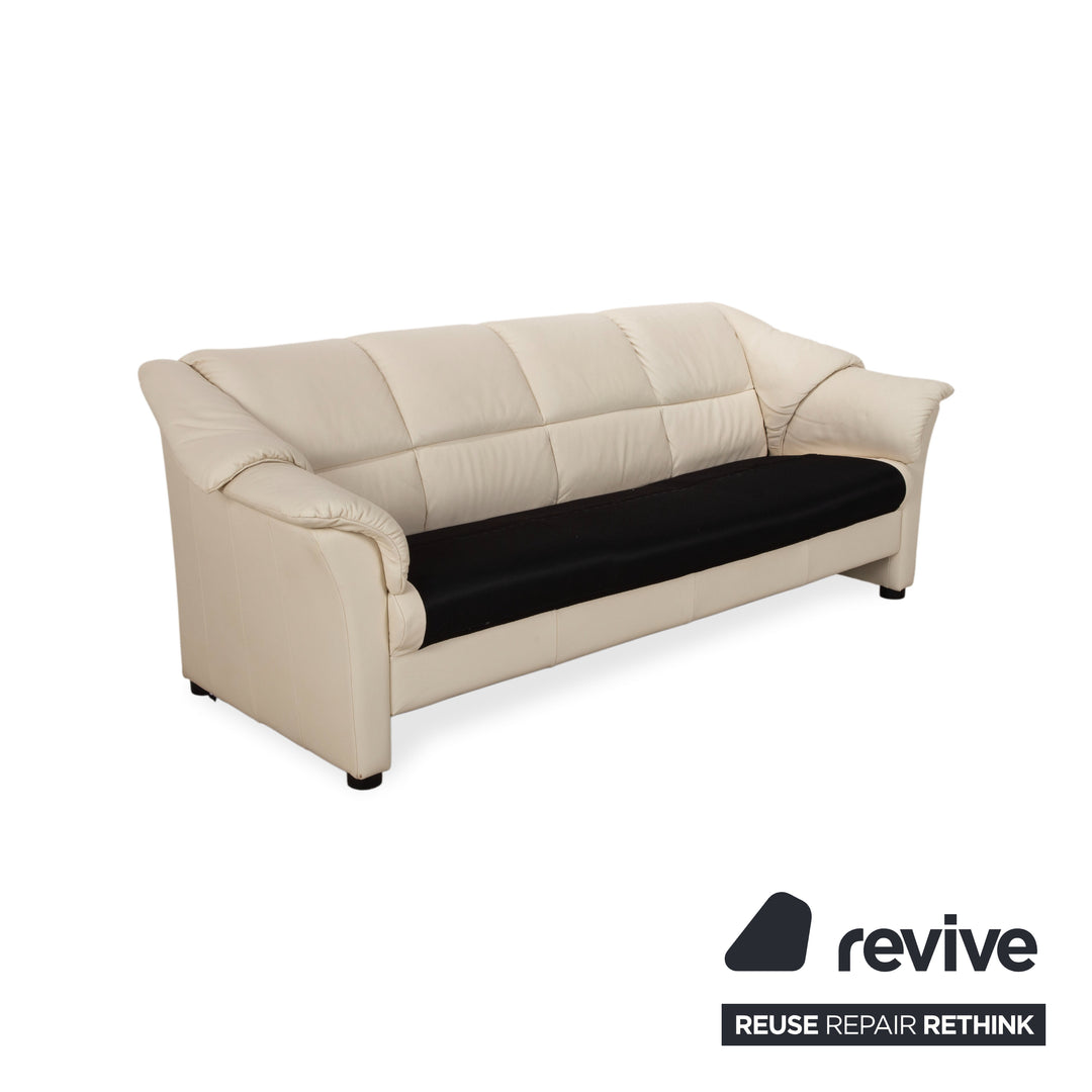 Stressless Oslo Leder Viersitzer Creme Weiß Eierschale Sofa Couch