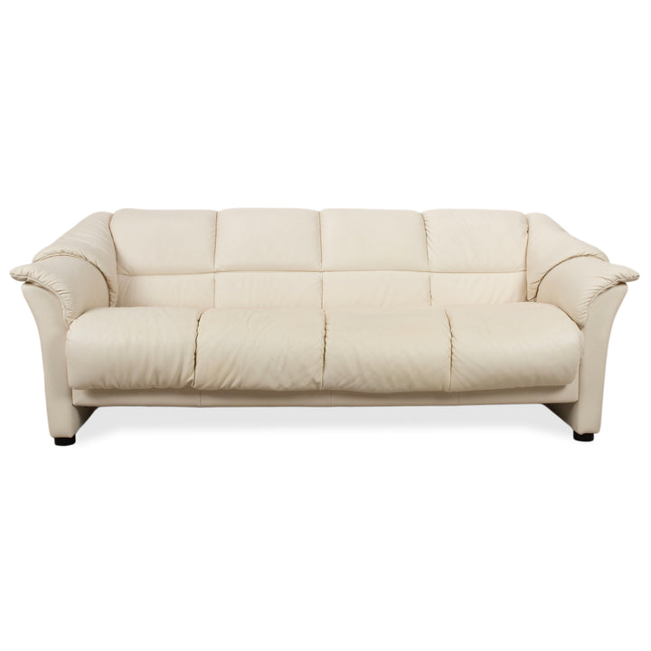 Stressless Oslo Leather Four-Seater Cream White Eggshell Sofa Couch