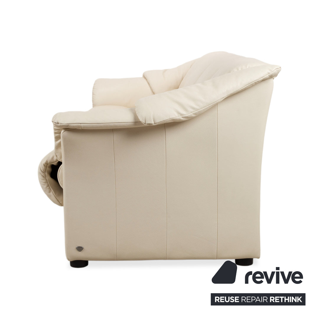 Stressless Oslo Leder Viersitzer Creme Weiß Eierschale Sofa Couch