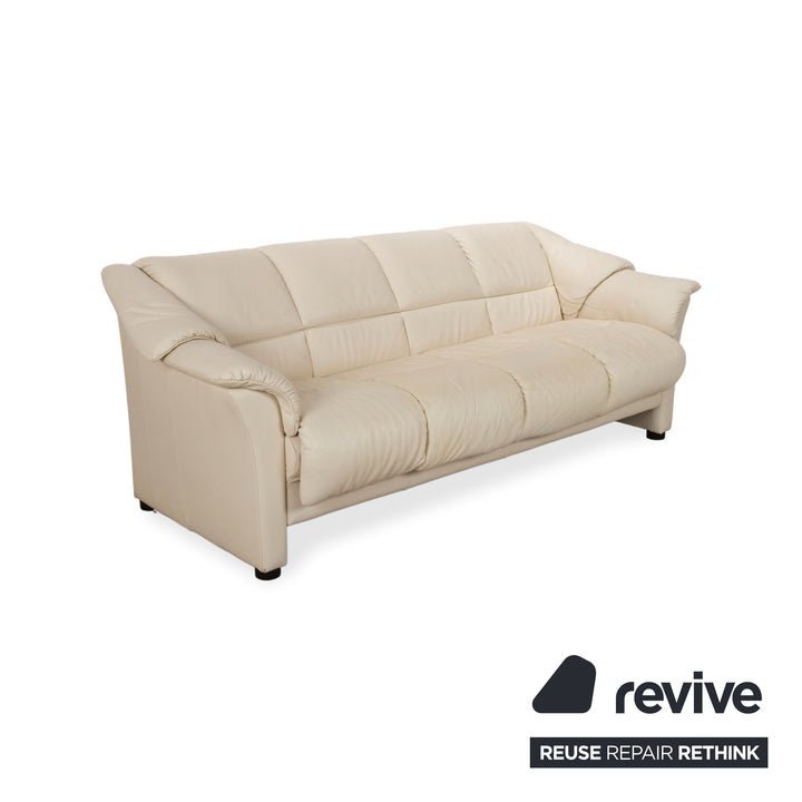 Stressless Oslo Leder Viersitzer Creme Weiß Eierschale Sofa Couch