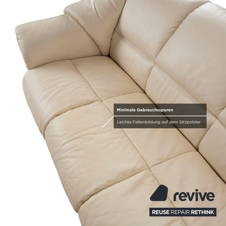 Stressless Oslo Leder Viersitzer Creme Weiß Eierschale Sofa Couch