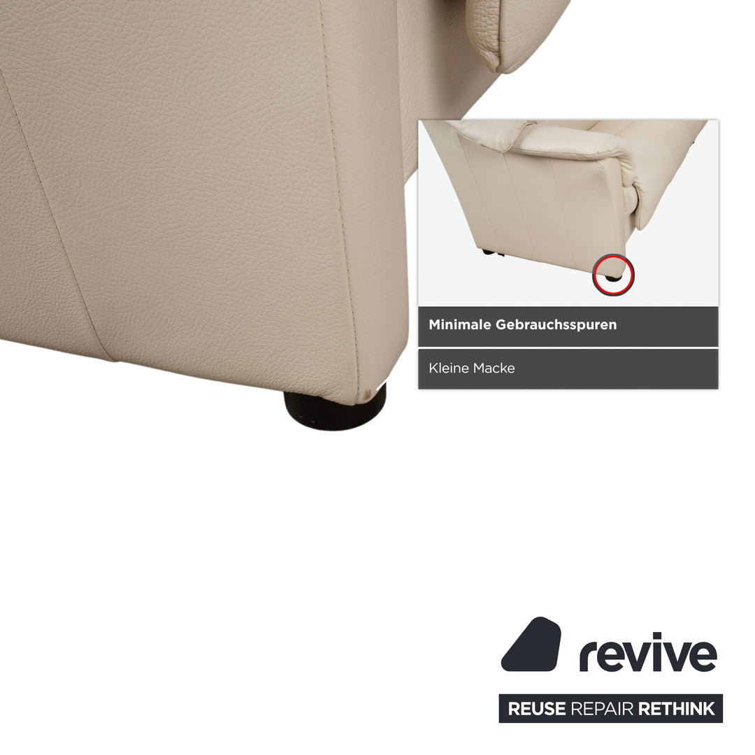 Stressless Oslo Leder Viersitzer Creme Weiß Eierschale Sofa Couch