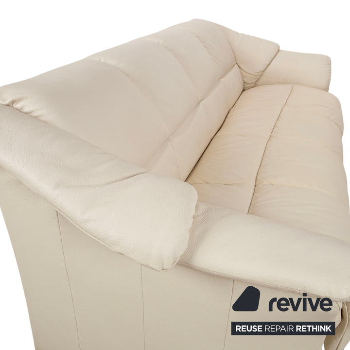 Stressless Oslo Leder Viersitzer Creme Weiß Eierschale Sofa Couch