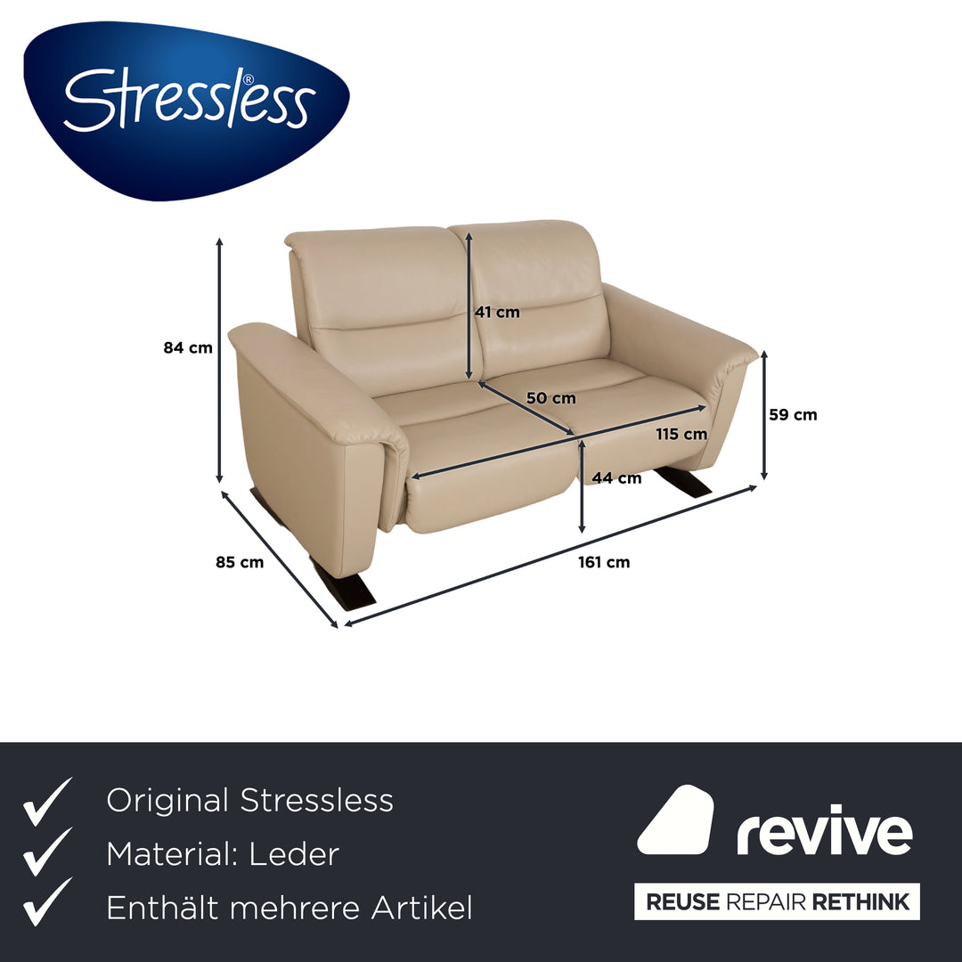 Stressless Panorama Garnitur Leder Dreisitzer + Zweisitzer Beige Sofa Couch
