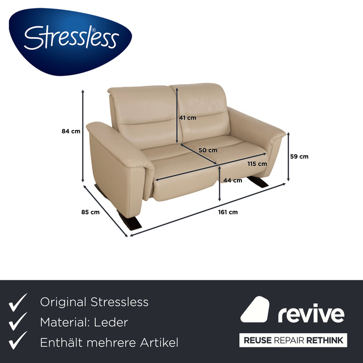 Stressless Panorama Garnitur Leder Dreisitzer + Zweisitzer Beige Sofa Couch
