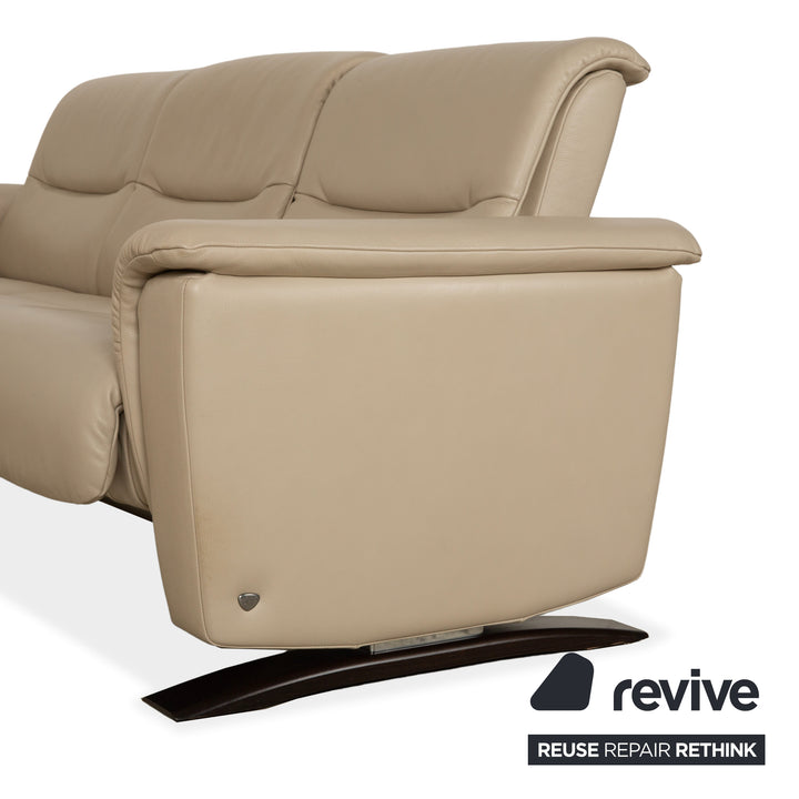 Stressless Panorama Garnitur Leder Dreisitzer + Zweisitzer Beige Sofa Couch