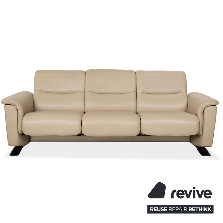 Stressless Panorama Garnitur Leder Dreisitzer + Zweisitzer Beige Sofa Couch
