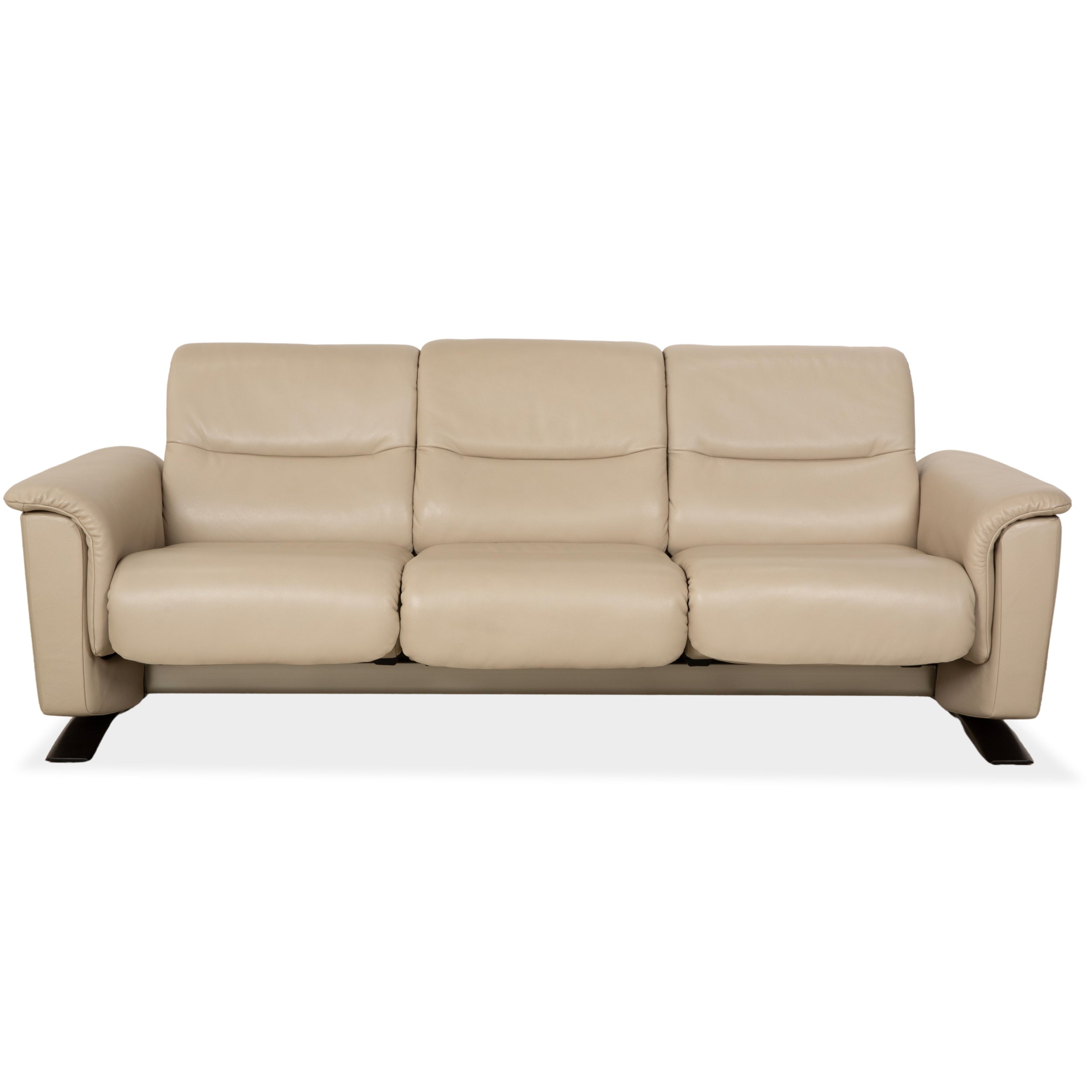 Stressless Panorama Leder Dreisitzer Beige Sofa Couch