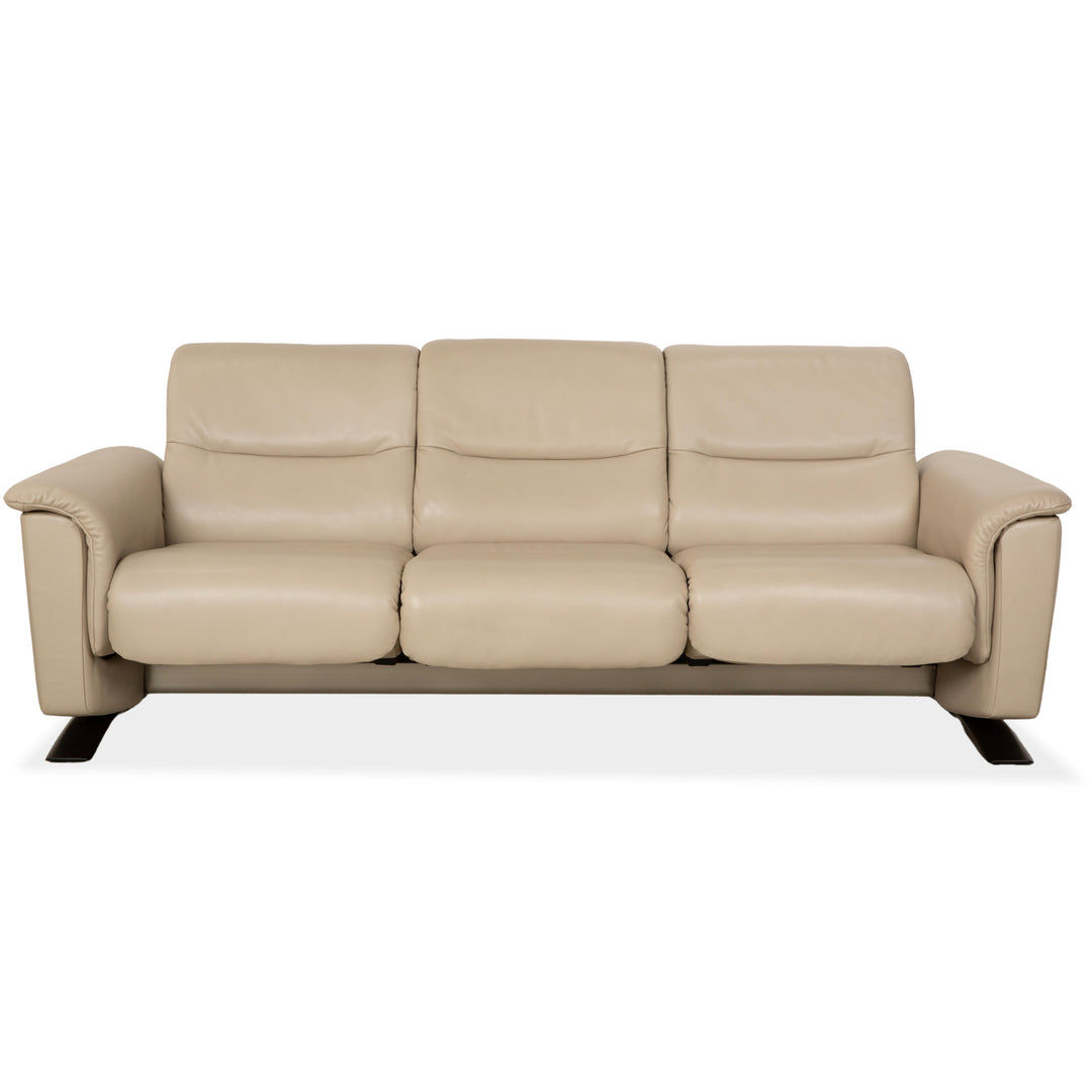 Stressless Panorama Leder Dreisitzer Beige Sofa Couch