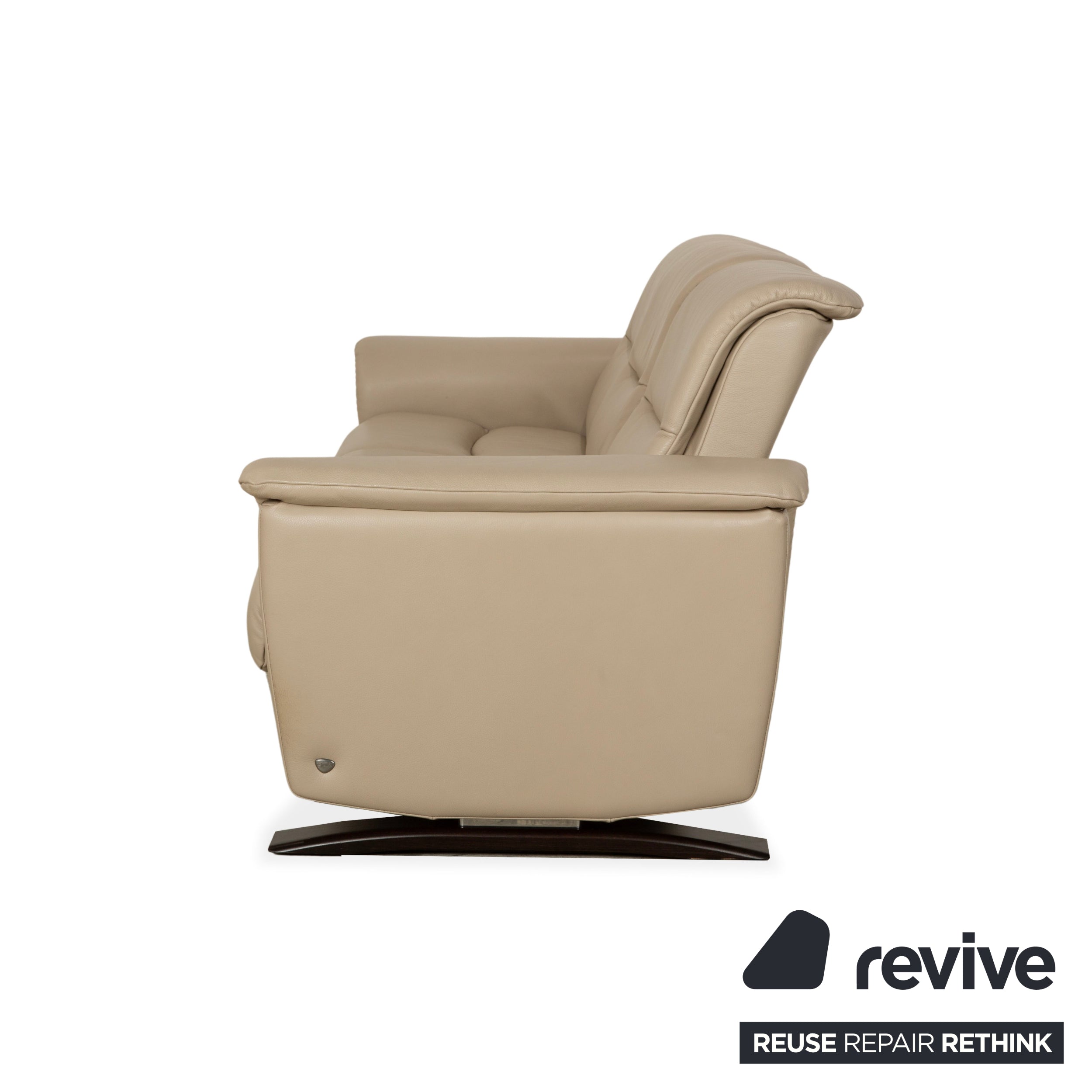 Stressless Panorama Leder Dreisitzer Beige Sofa Couch