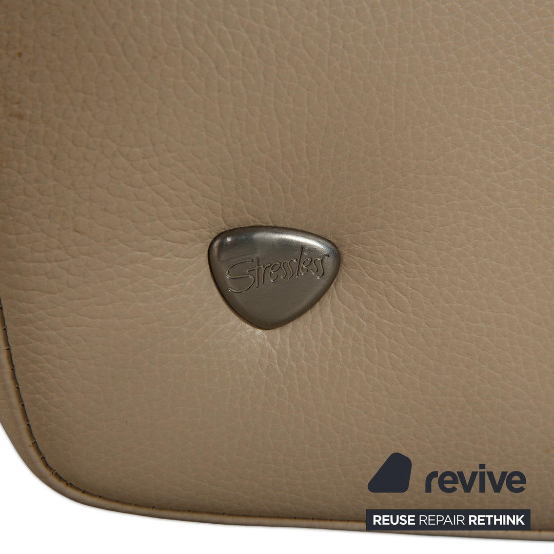 Stressless Panorama Leder Dreisitzer Beige Sofa Couch
