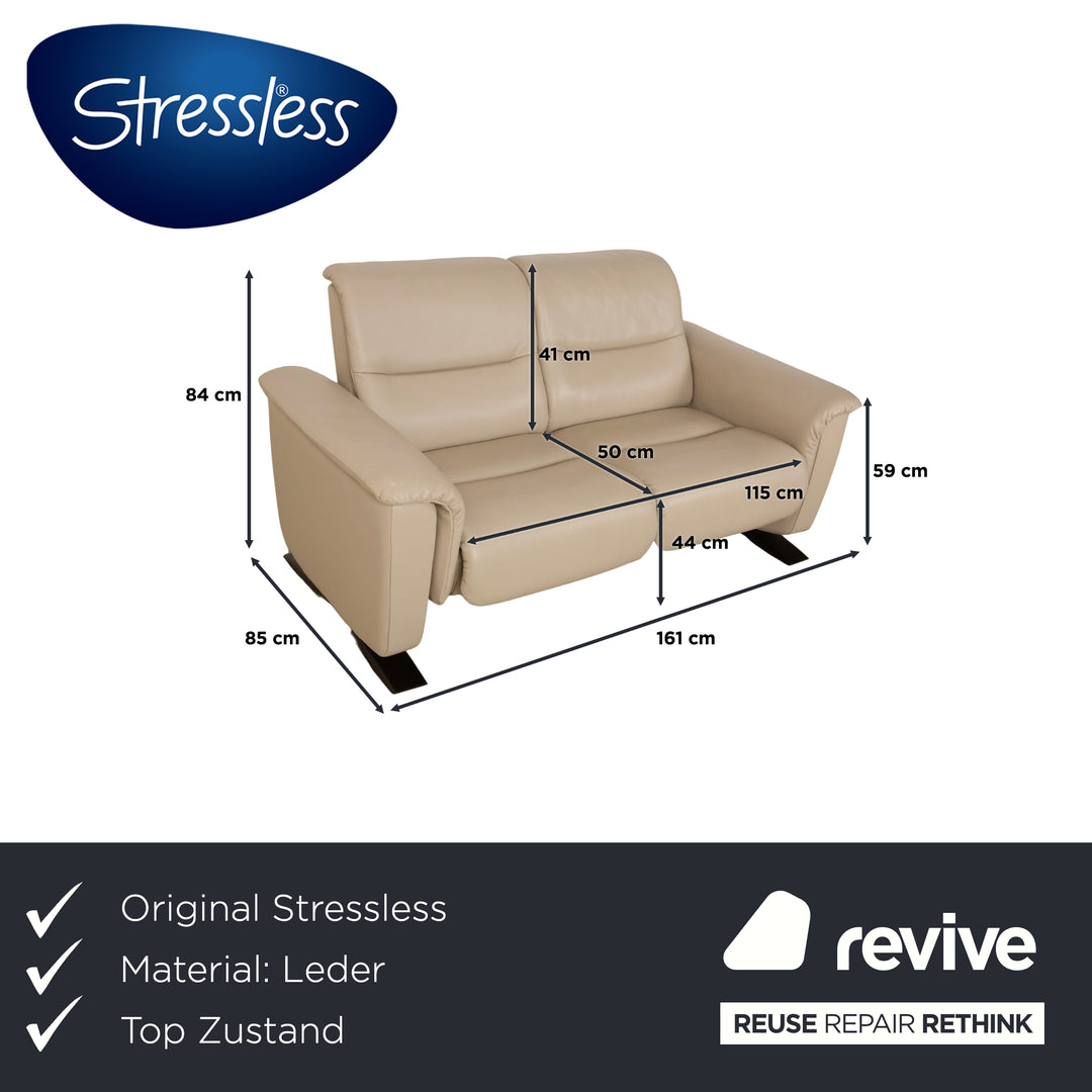 Stressless Panorama Leder Zweisitzer Beige Sofa Couch
