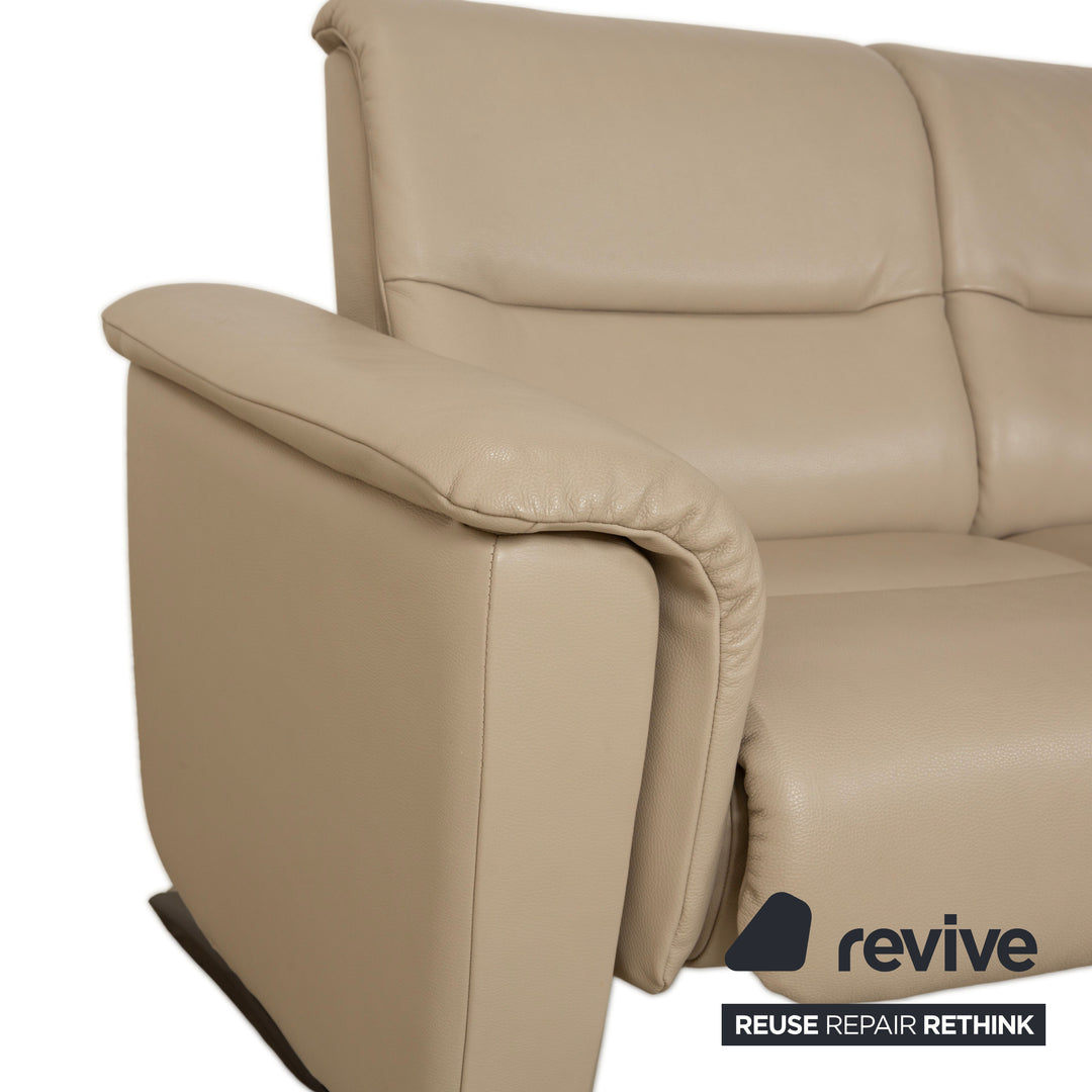 Stressless Panorama Leder Zweisitzer Beige Sofa Couch