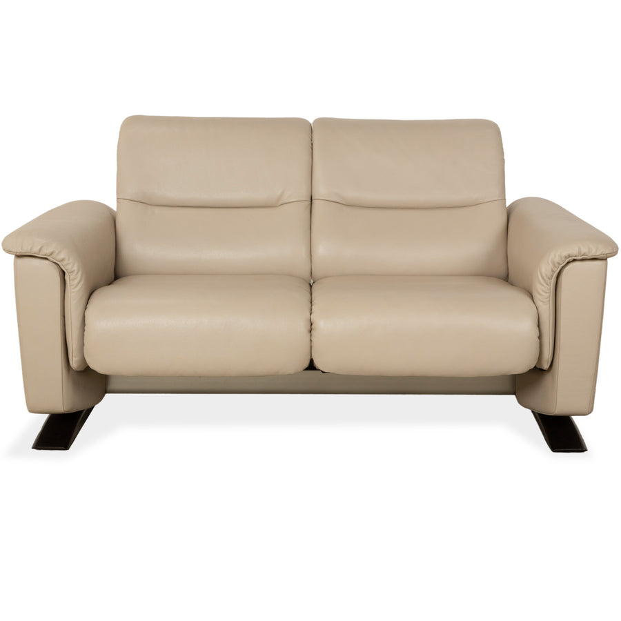 Stressless Panorama Leder Zweisitzer Beige Sofa Couch