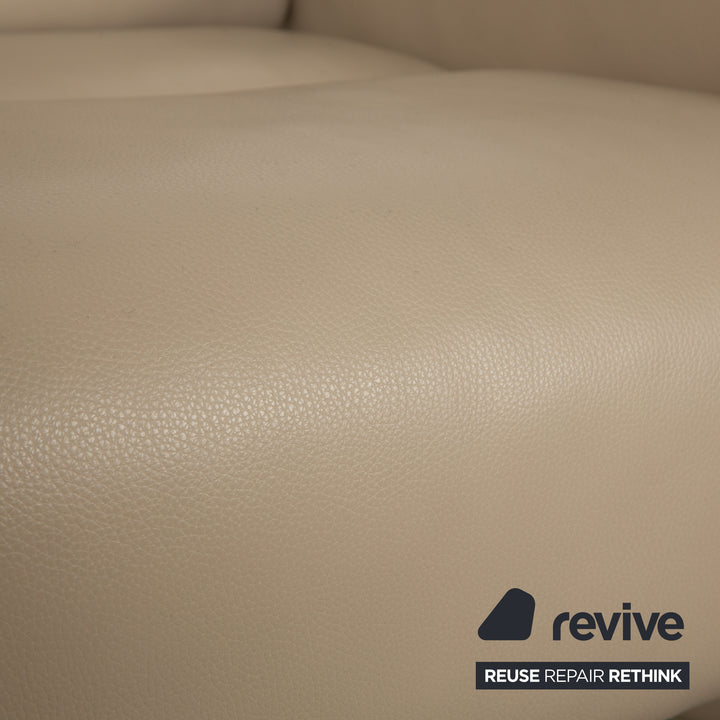 Stressless Panorama Leder Zweisitzer Beige Sofa Couch