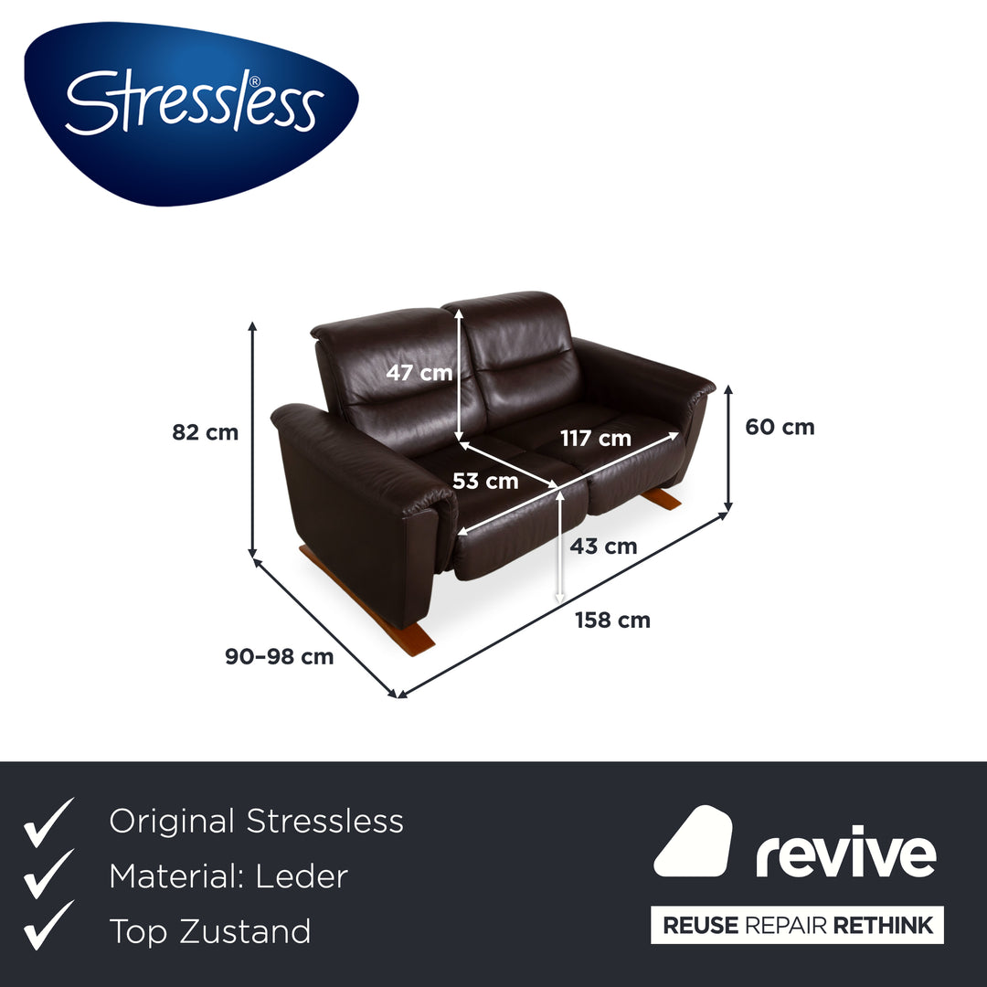 Stressless Panorama Leder Zweisitzer Braun Espresso manuelle Funktion Sofa Couch