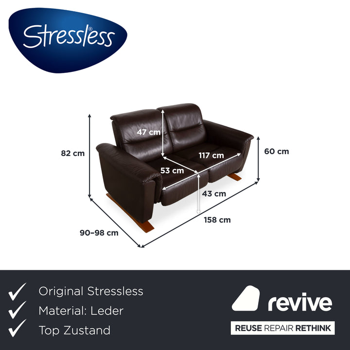 Stressless Panorama Leder Zweisitzer Braun Espresso manuelle Funktion Sofa Couch