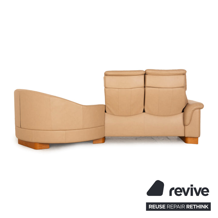 Canapé trois places en cuir beige Stressless Paradise