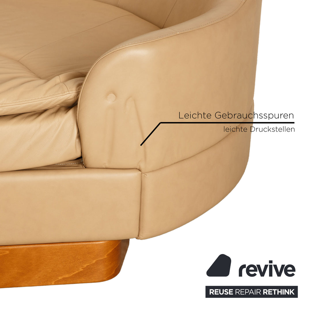 Canapé trois places en cuir beige Stressless Paradise