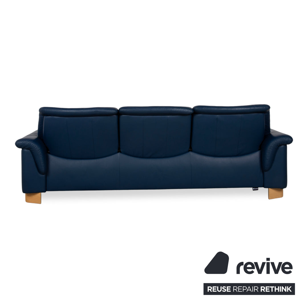 Stressless Paradise Leder Dreisitzer Blau Marine Sofa Couch manuelle Funktion