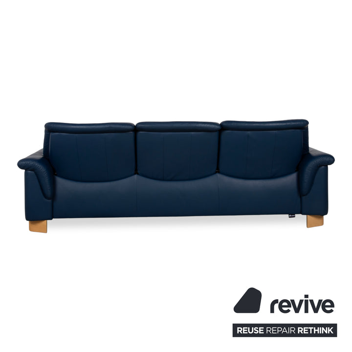 Stressless Paradise Leder Dreisitzer Blau Marine Sofa Couch manuelle Funktion