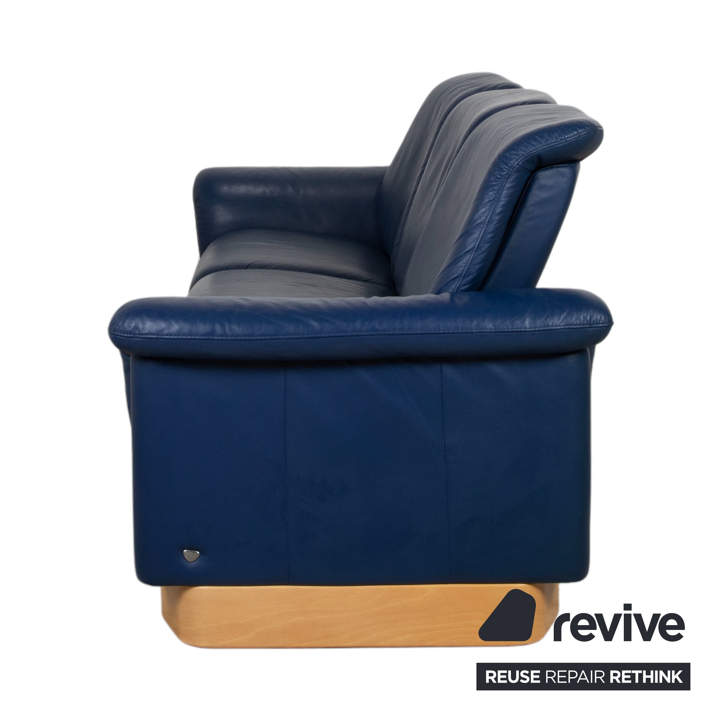Stressless Paradise Leder Dreisitzer Blau Marine Sofa Couch manuelle Funktion