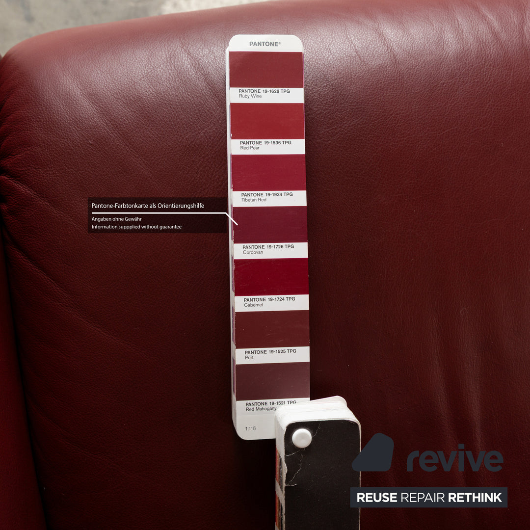 Stressless Paradise Leder Dreisitzer Rot Sofa Couch manuelle Funktion