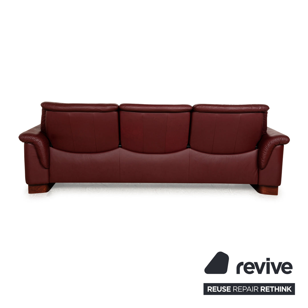 Stressless Paradise Leder Dreisitzer Rot Sofa Couch manuelle Funktion