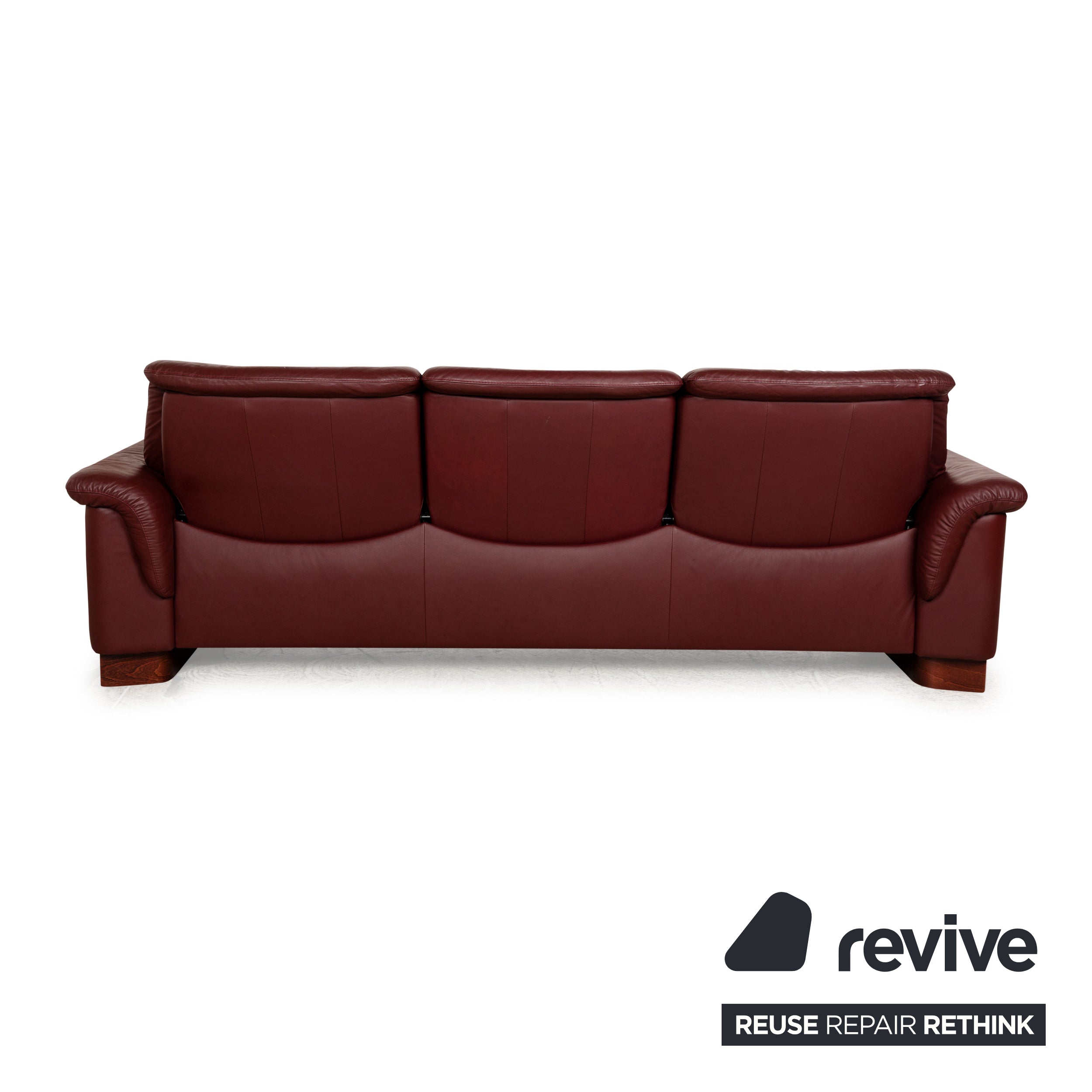 Canapé trois places Stressless Paradise en cuir rouge, fonction manuelle