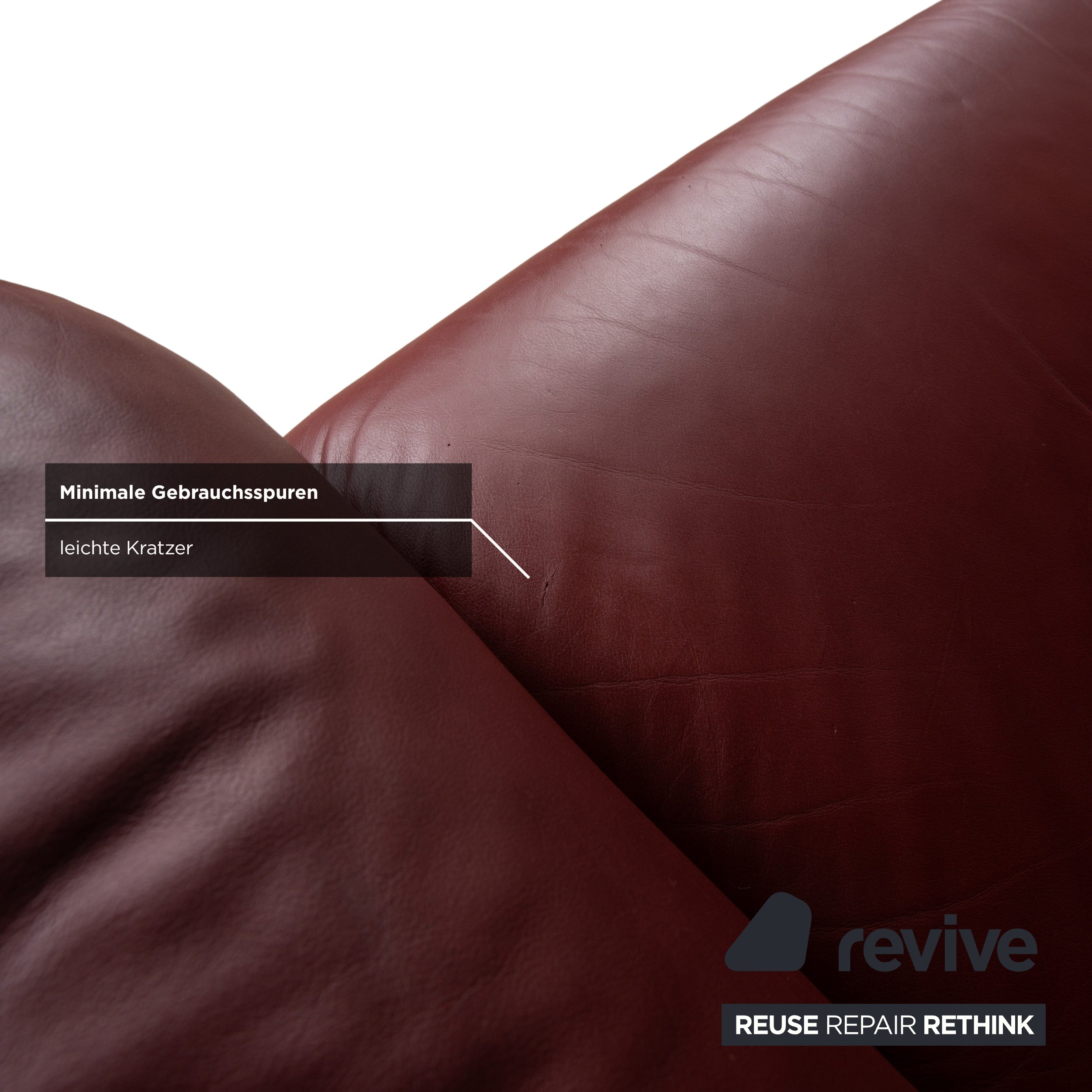 Canapé trois places Stressless Paradise en cuir rouge, fonction manuelle