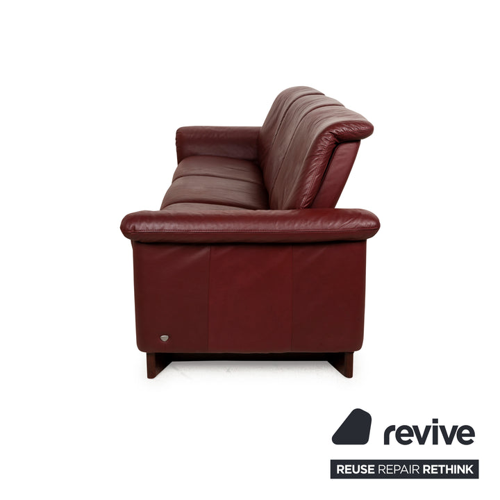 Canapé trois places Stressless Paradise en cuir rouge, fonction manuelle