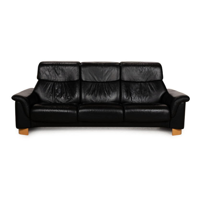 Canapé trois places en cuir noir Stressless Paradise