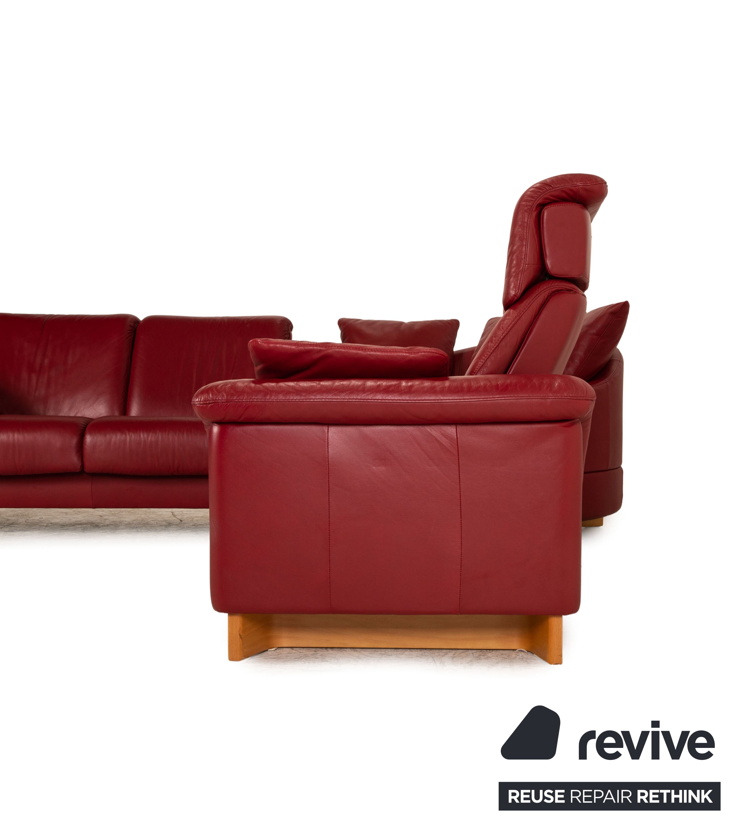 Canapé d'angle en cuir Stressless Paradise, canapé rouge