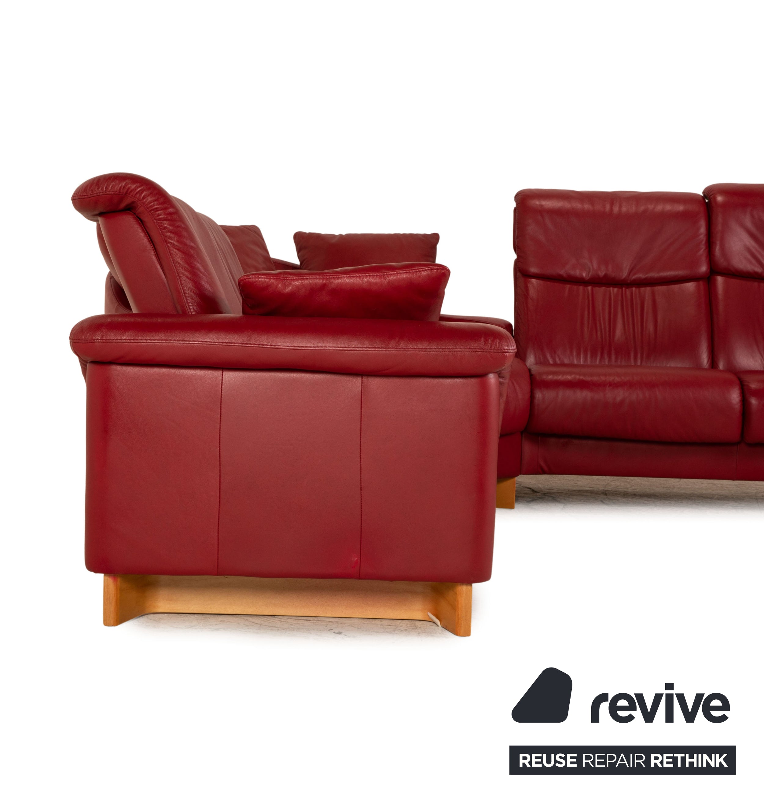 Canapé d'angle en cuir Stressless Paradise, canapé rouge