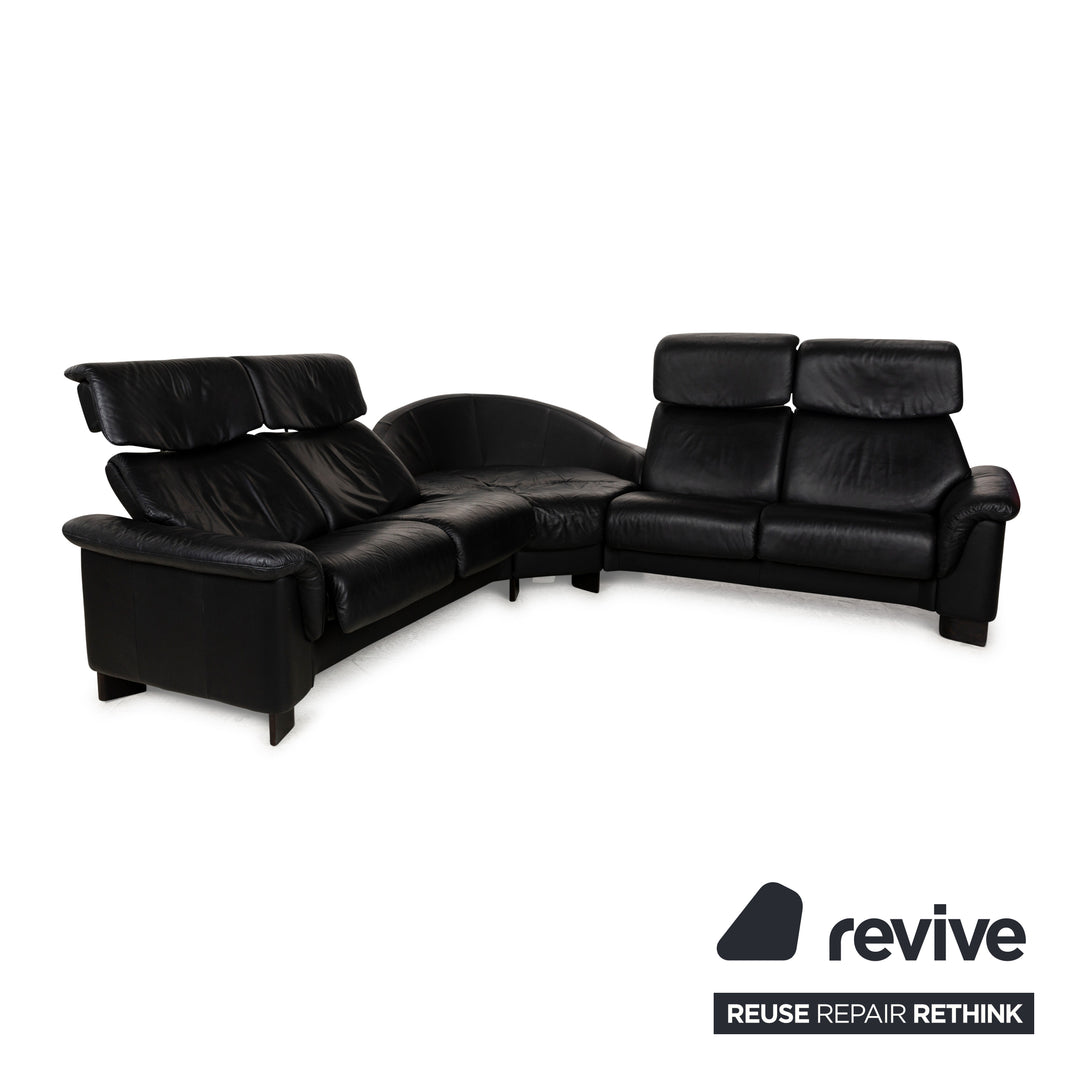 Stressless Paradise Leder Ecksofa Schwarz manuelle Funktion Sofa Couch