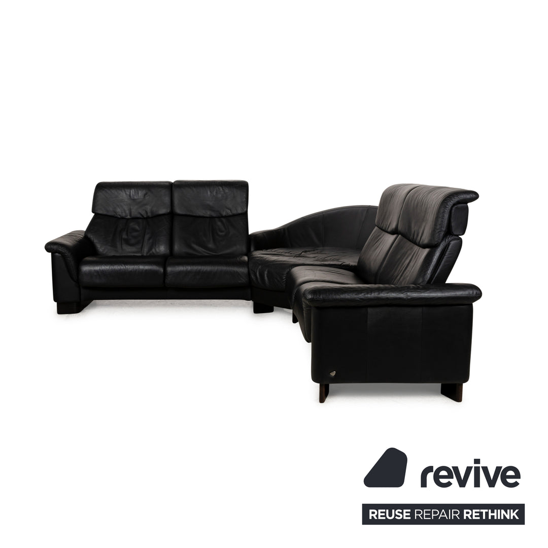 Stressless Paradise Leder Ecksofa Schwarz manuelle Funktion Sofa Couch