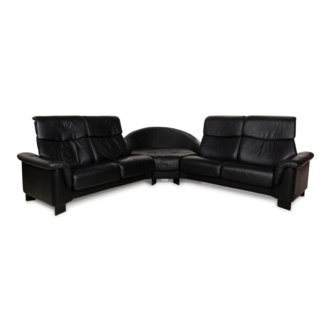 Stressless Paradise Leder Ecksofa Schwarz manuelle Funktion Sofa Couch