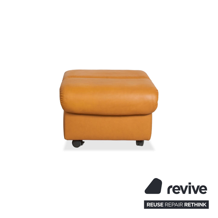 Stressless Paradise Leather Ottoman Orange Cognac Light Brown Manual Function