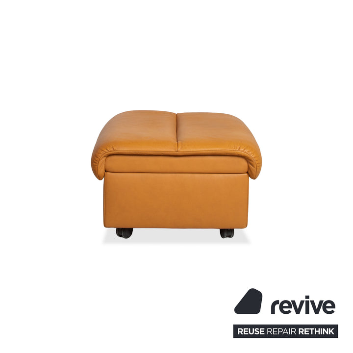 Stressless Paradise Leather Ottoman Orange Cognac Light Brown Manual Function