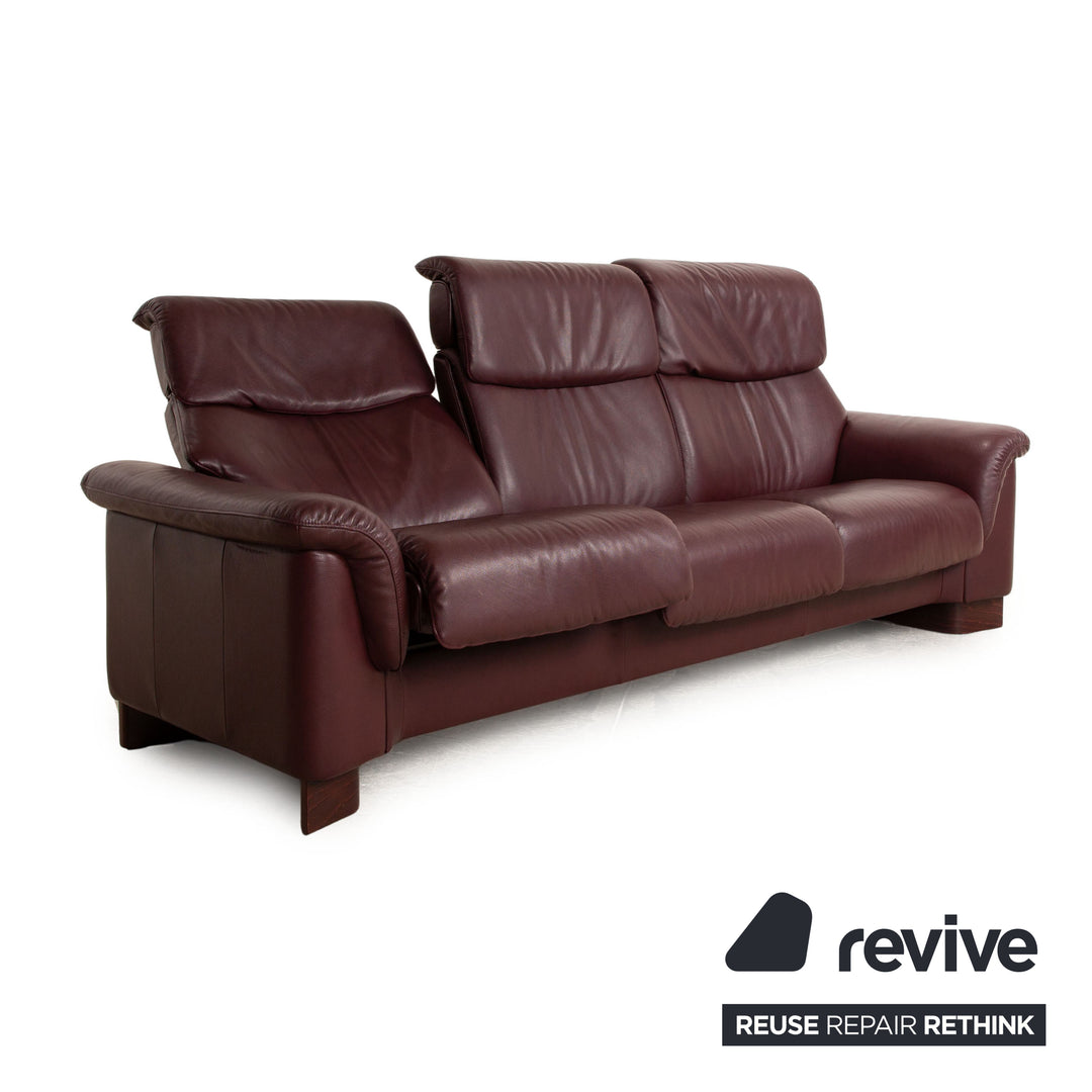 Stressless Paradise Leder Sofa Garnitur Rot Braun Zweisitzer Dreisitzer Couch manuelle Funktion