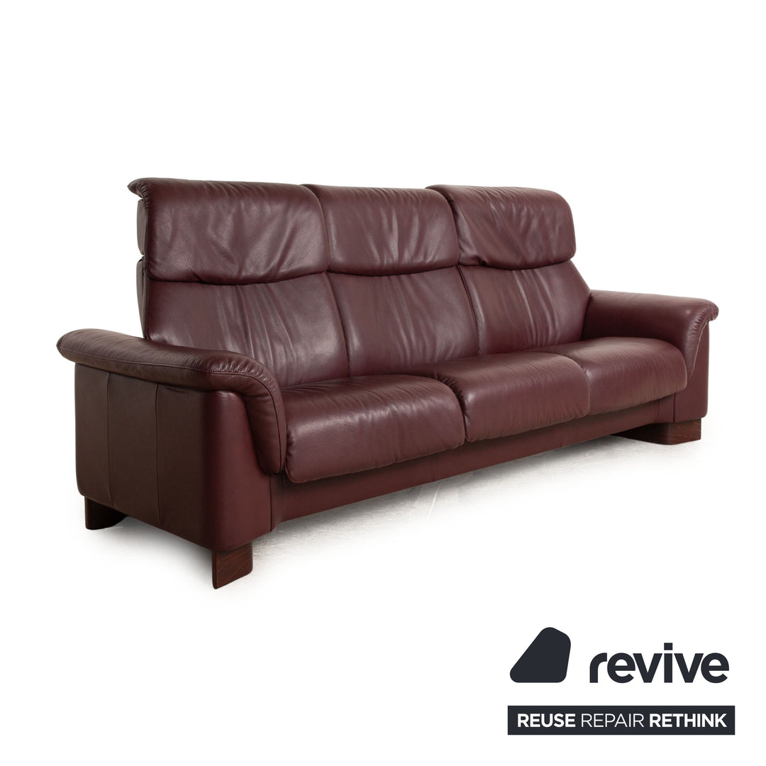 Stressless Paradise Leder Sofa Garnitur Rot Braun Zweisitzer Dreisitzer Couch manuelle Funktion