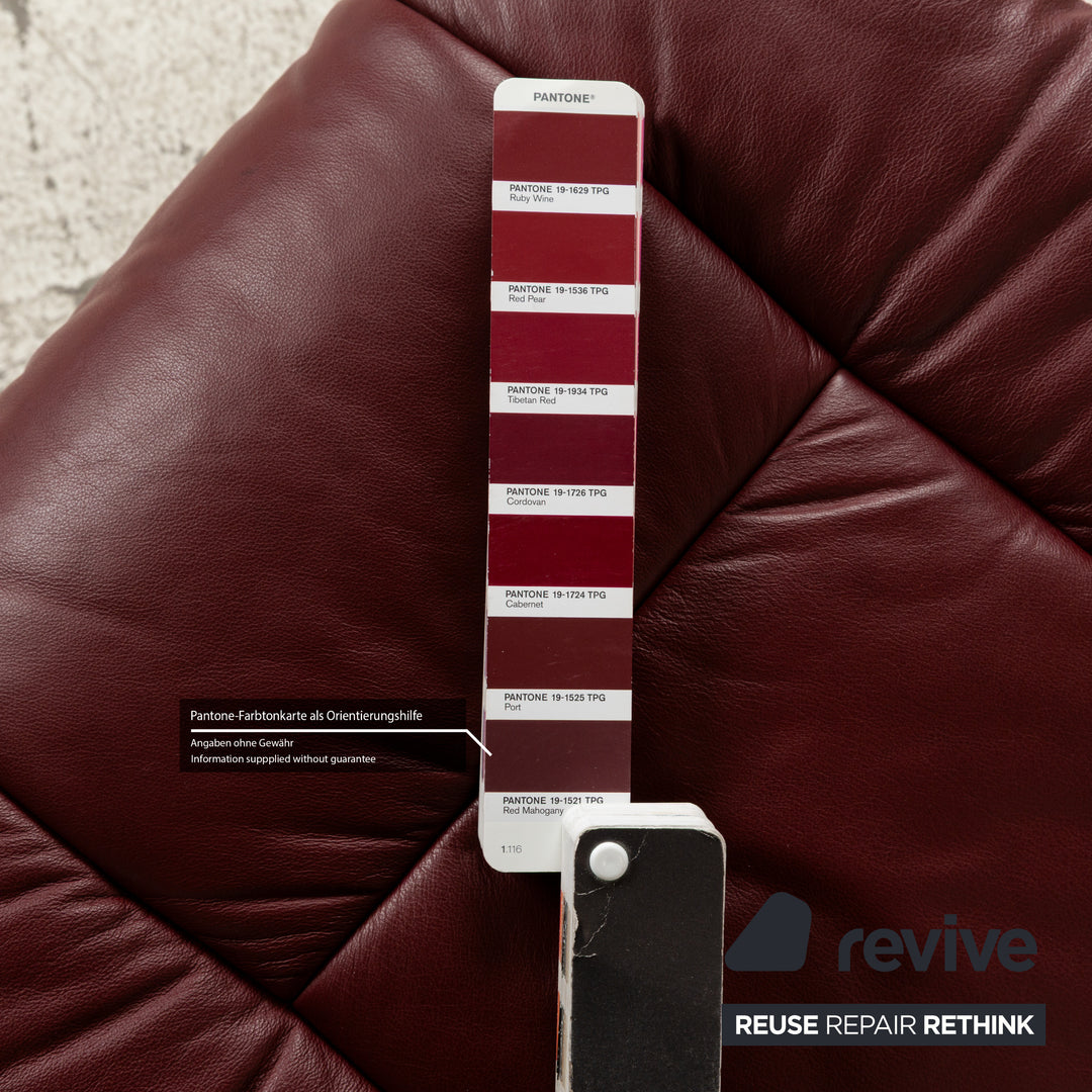 Stressless Paradise Leather Sofa Set Red Sofa Couch Three-seater Armchair Stool Manual Function