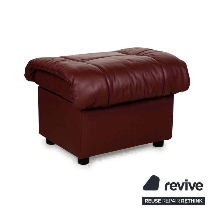 Stressless Paradise Leather Sofa Set Red Sofa Couch Three-seater Armchair Stool Manual Function