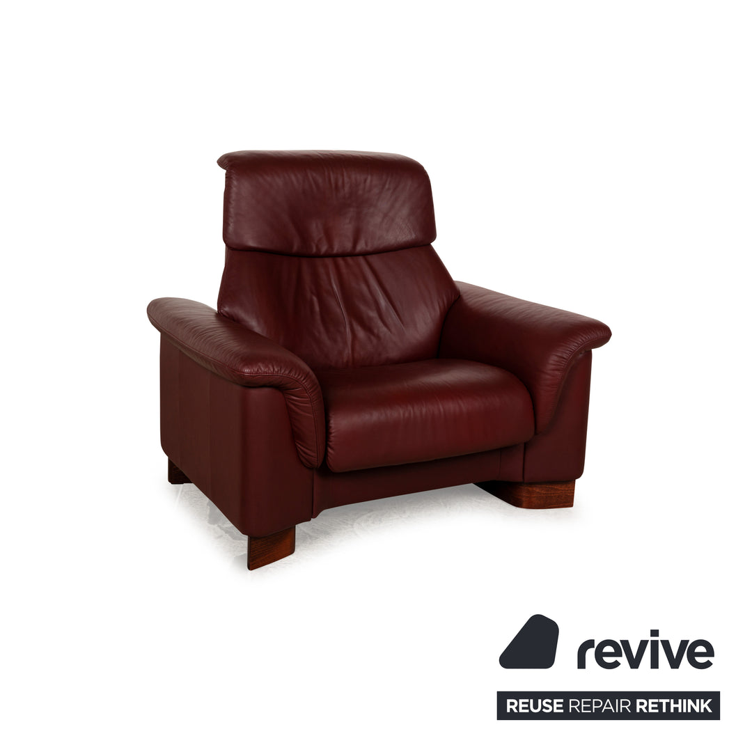 Stressless Paradise Leather Sofa Set Red Sofa Couch Three-seater Armchair Stool Manual Function